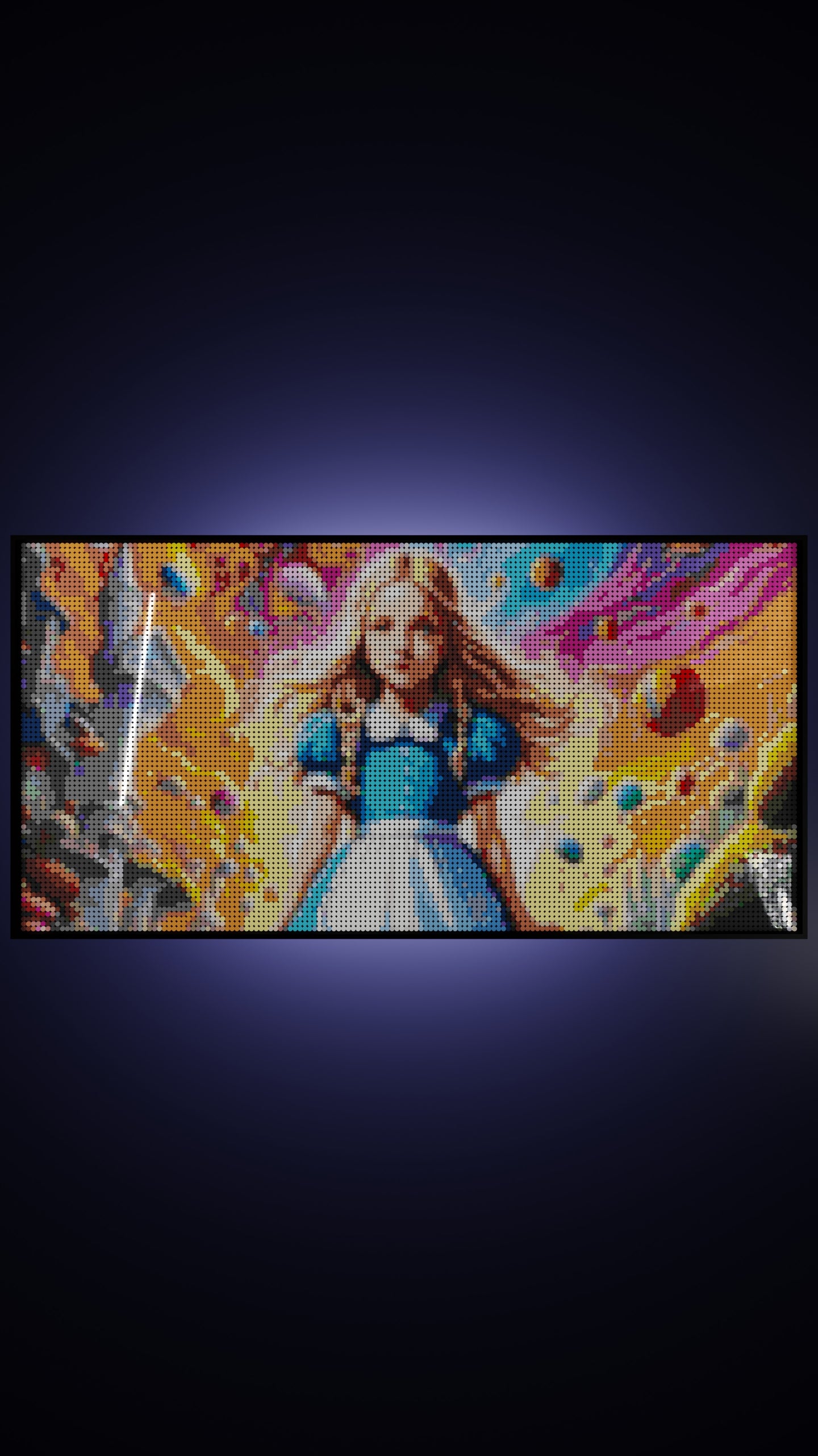 Alice in Wonderland LEGO® Style mosaic pixel art design for display